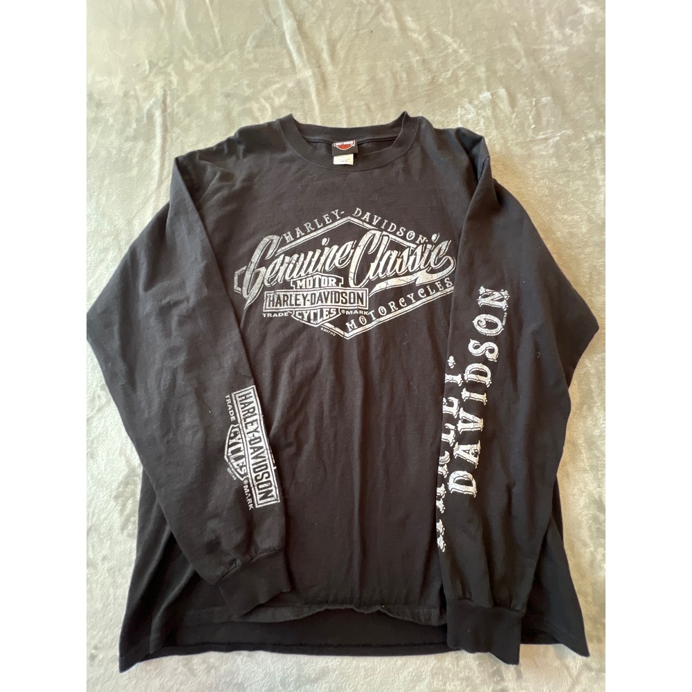 Harley-Davidson Long Sleeve Shirt Mens Large Black New Orleans Graphic Tee